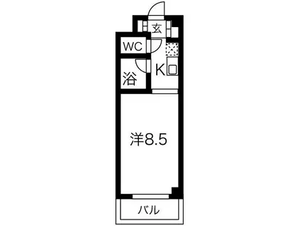 ADRABLE MINO(ワンルーム/3階)の間取り写真