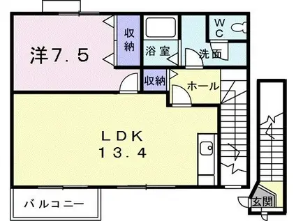YKハドソンIII(1LDK/2階)の間取り写真