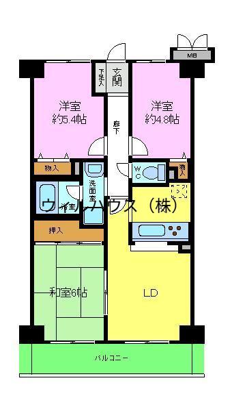フェリーチェ和泉(3LDK/5階)の間取り写真