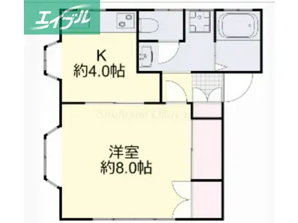 サングレースII(1K/1階)の間取り写真