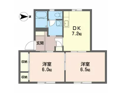 TOTORO(2DK/1階)の間取り写真