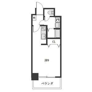 レジデンス新瀬戸(ワンルーム/8階)の間取り写真