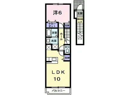 ベル デーアI(1LDK/2階)の間取り写真