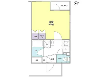 プレディアスタイル西麻布(1K/2階)の間取り写真