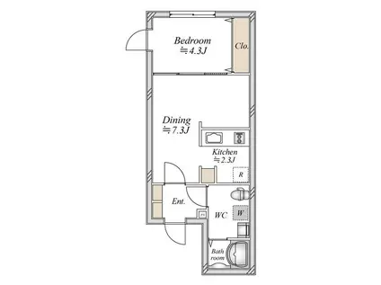 アーバンパーク方南町(1DK/1階)の間取り写真