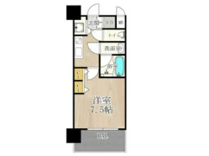 CITY SPIRE西中島(1K/6階)の間取り写真