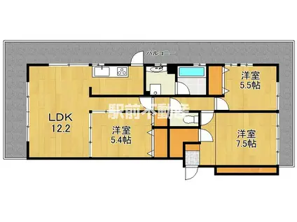 エスペランサII(3LDK/7階)の間取り写真