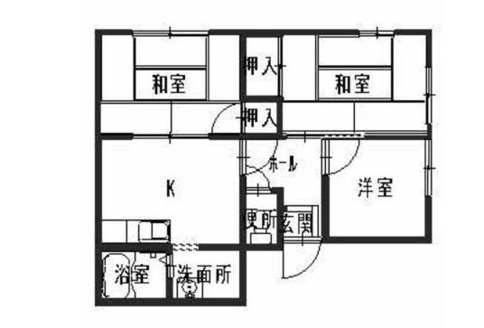ベル新在家(3K/1階)の間取り写真