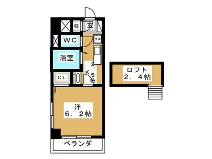 アヅマ第6ビル(1K/5階)の間取り写真