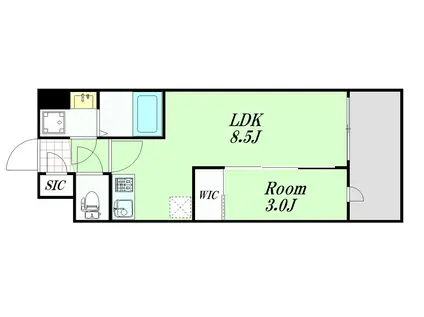 アドバンス江坂東デパール(1LDK/9階)の間取り写真