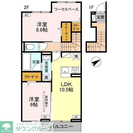 WISTERIA III(2LDK/2階)の間取り写真