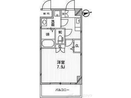 アーデン江坂III(1K/4階)の間取り写真