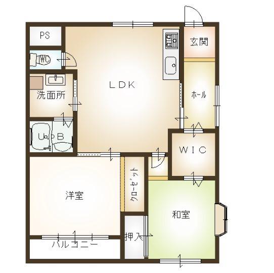 スリーパイン(2LDK/2階)の間取り写真