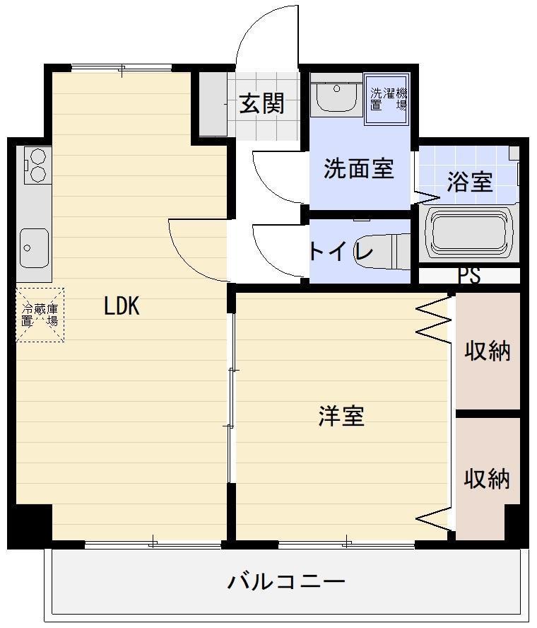 リバーコートC(1LDK/2階)の間取り写真
