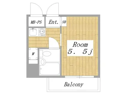 川崎アーバンリズ(ワンルーム/2階)の間取り写真