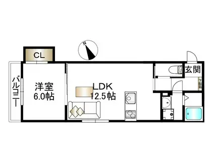 アリビオ ベル(1LDK/3階)の間取り写真