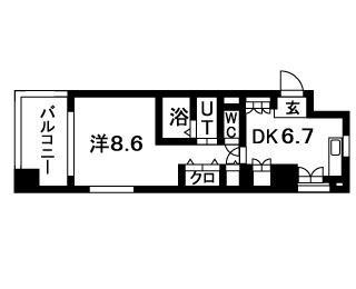 N.S ZEAL大曽根(1DK/8階)の間取り写真