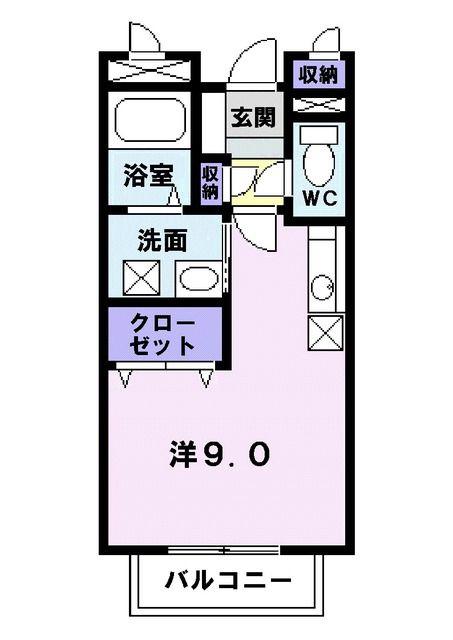 エイトワンB(ワンルーム/2階)の間取り写真