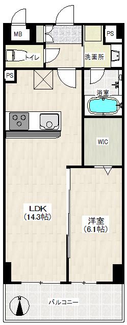 SPLENDEUR(1LDK/3階)の間取り写真