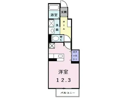 ヴィラミニョン(ワンルーム/1階)の間取り写真