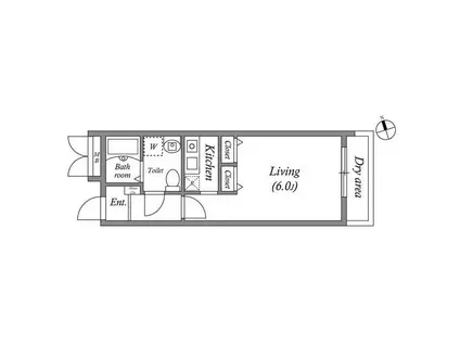 ゼスティ神楽坂2(1K/1階)の間取り写真