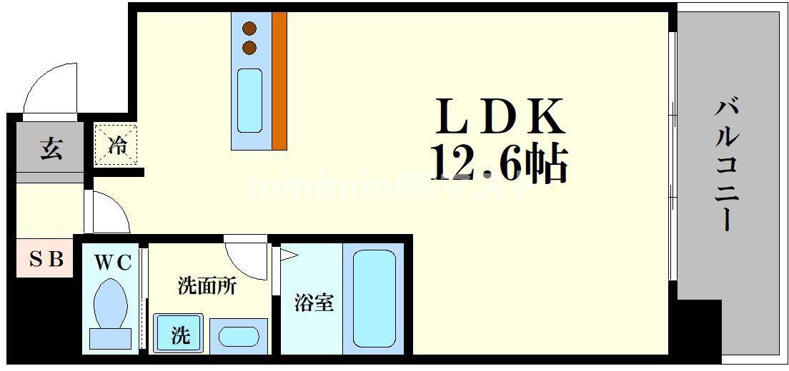 オルフェアXV番館(ワンルーム/10階)の間取り写真