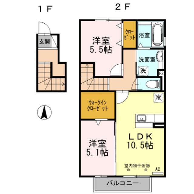 FRESCO A(2LDK/2階)の間取り写真