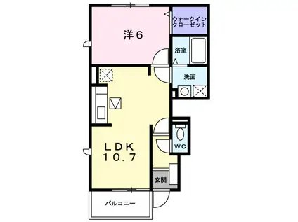 ボニ-ト辰口(1LDK/1階)の間取り写真