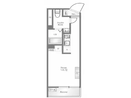 クレッセント大森(ワンルーム/6階)の間取り写真