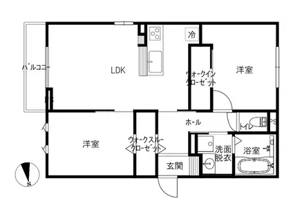 ラッキーセブン(2LDK/2階)の間取り写真