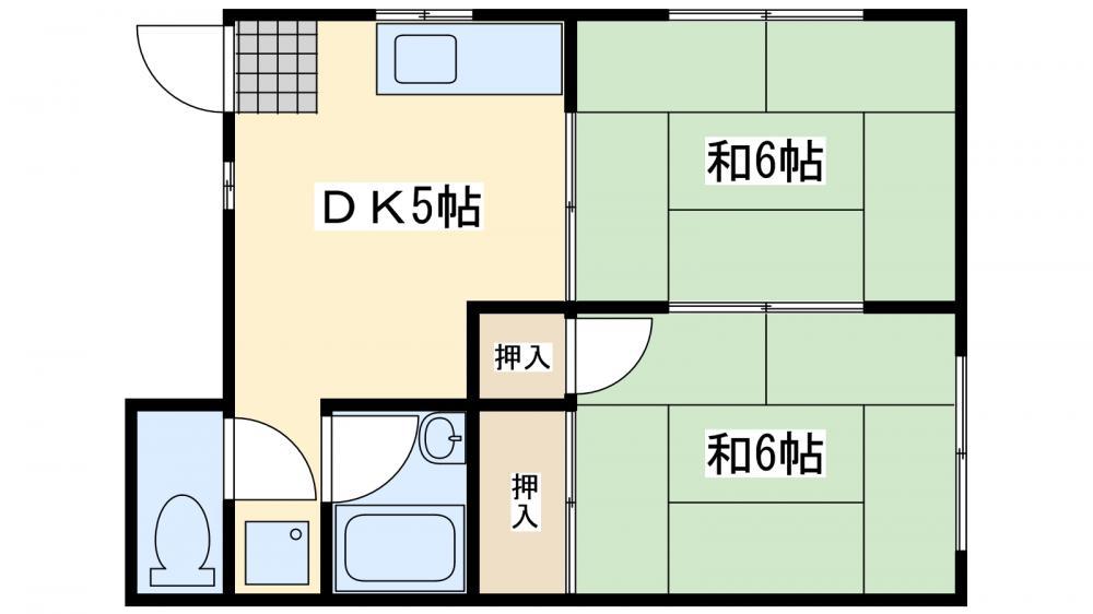 コーポ光明(2DK/2階)の間取り写真