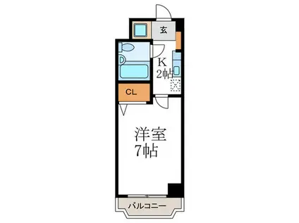 リバーロード高野(1K/4階)の間取り写真