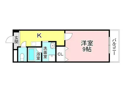 千秀XI(1K/7階)の間取り写真