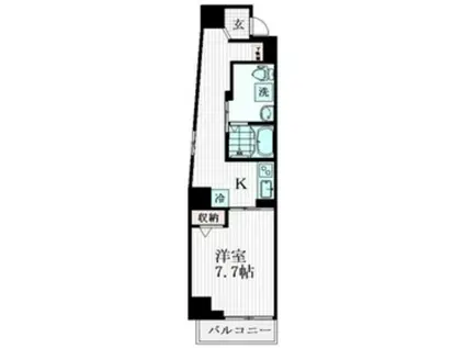 ロッツエン八丁堀 602(1K/6階)の間取り写真