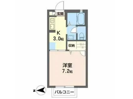 エクセル長者(1K/2階)の間取り写真