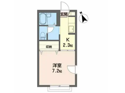 グランジ A(1K/2階)の間取り写真