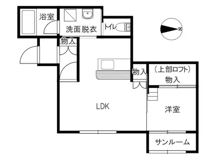 FLAMINGO(1LDK/1階)の間取り写真