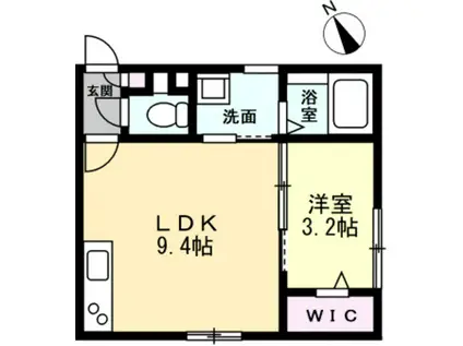 TREE HOUSE(1LDK/1階)の間取り写真