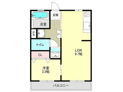 ハイツ土古(1LDK/1階)の間取り写真