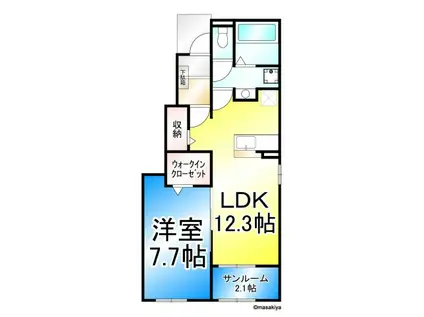 ソラティオ(1LDK/1階)の間取り写真
