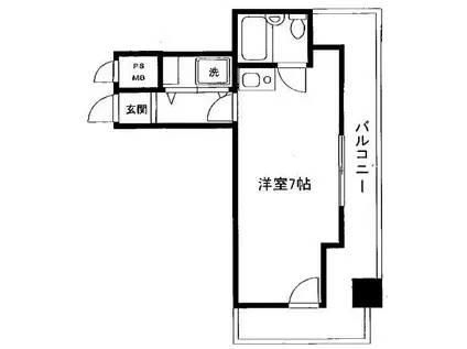 プライム横浜(ワンルーム/2階)の間取り写真