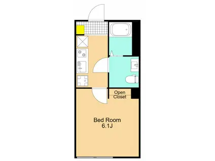 グランフォート品川大井町(1K/2階)の間取り写真