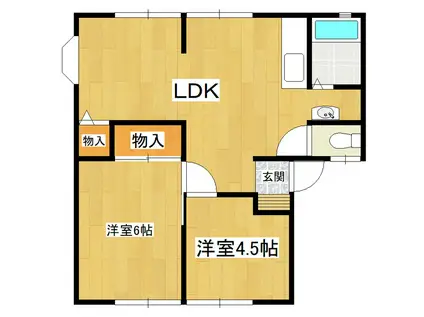 フォークスビレッジIII(2LDK/1階)の間取り写真