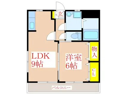 ガーデンプレイス野口(1LDK/3階)の間取り写真