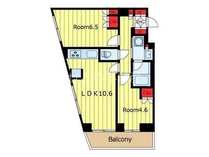 フレンシア田端南(2LDK/2階)の間取り写真