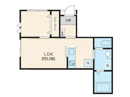 HALE LINO ハレリノ(1LDK/1階)の間取り写真