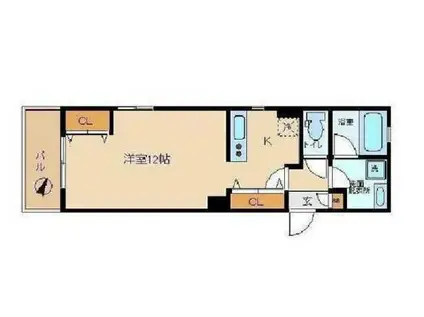 PREMIER GRAND(ワンルーム/2階)の間取り写真