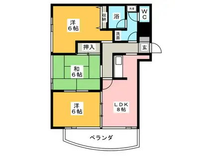 鎧橋ビル(3DK/5階)の間取り写真