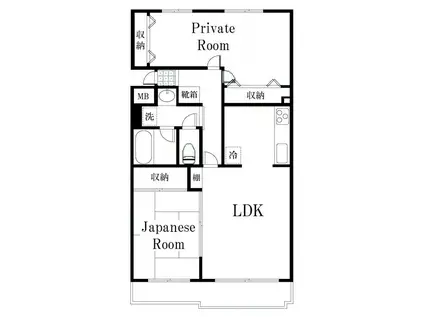 グランドゥール宮崎台(2LDK/3階)の間取り写真