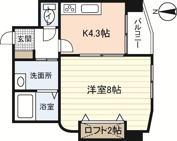 DOLCE廿日市(1DK/2階)の間取り写真